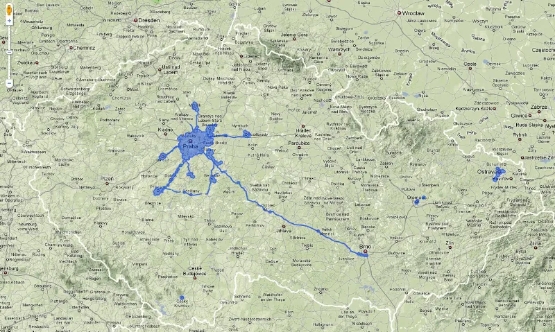 Google Maps Streetview - pokrytí 2009