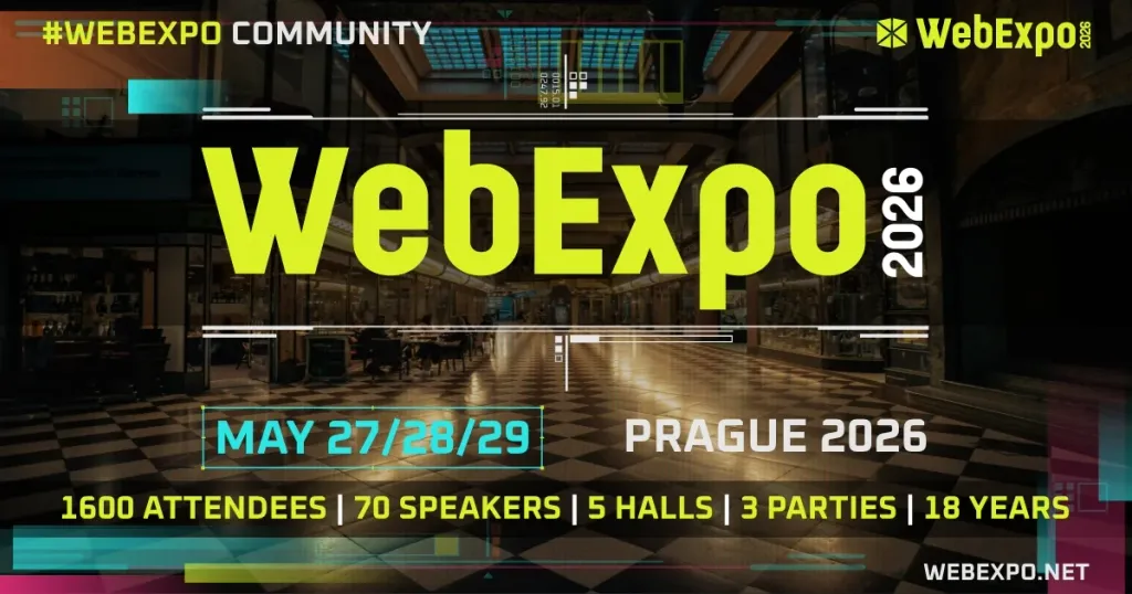 🎟️ WebExpo 2026: Největší česká webová konference slaví 18 let